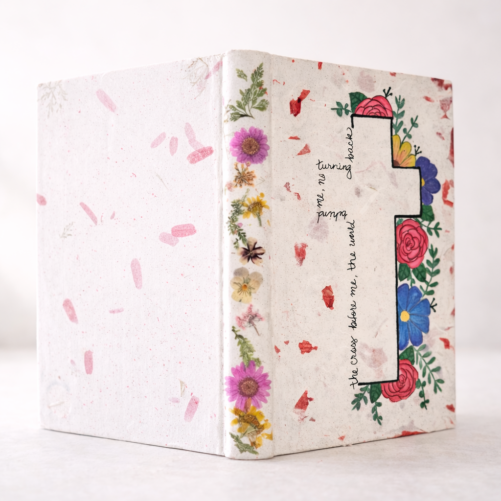 Hand drawn and painted NIV Bible - Wildflower Cross